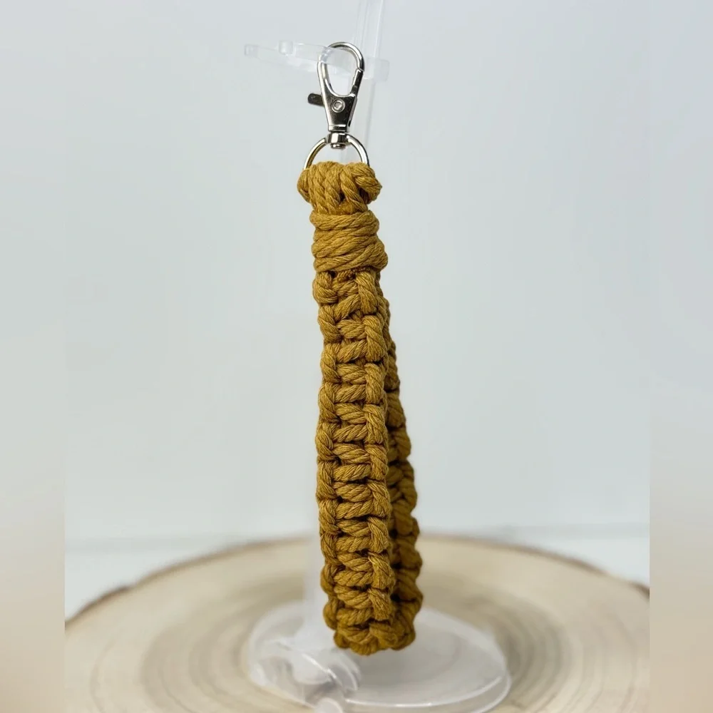 Boho Handcrafted Macrame Wristlet Keychain